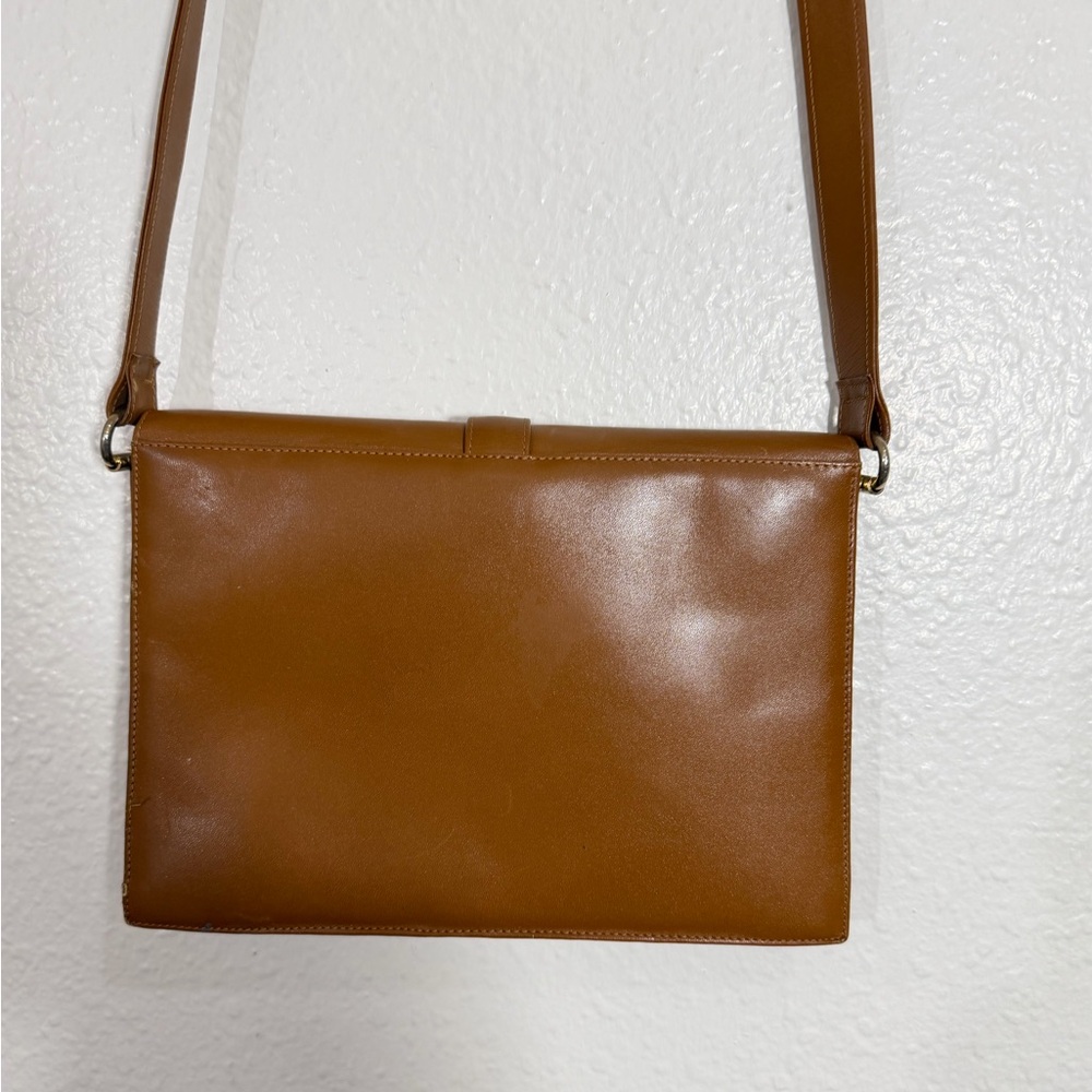 vintage brown leather shoulder crossbody bag Gallery Originals Sophisticated - Picture 10 of 15